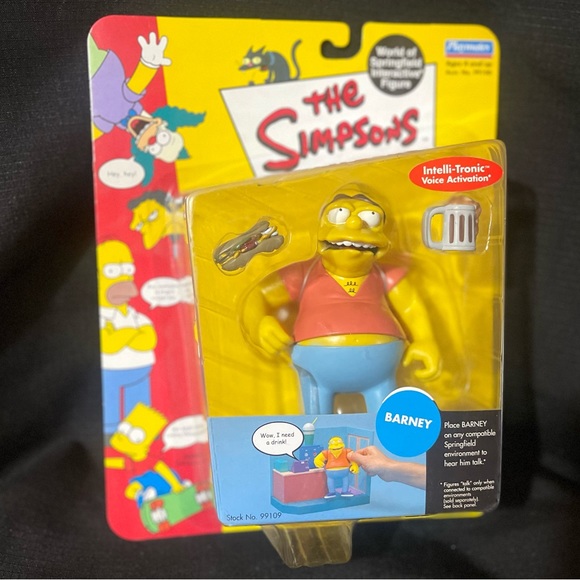 Playmates Other - 2000 The Simpsons BARNEY World of Springfield Interactive Figure